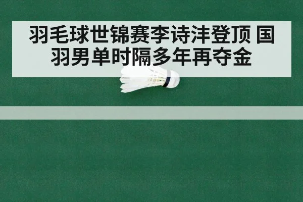 羽毛球世锦赛李诗沣登顶 国羽男单时隔多年再夺金